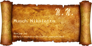 Musch Nikoletta névjegykártya